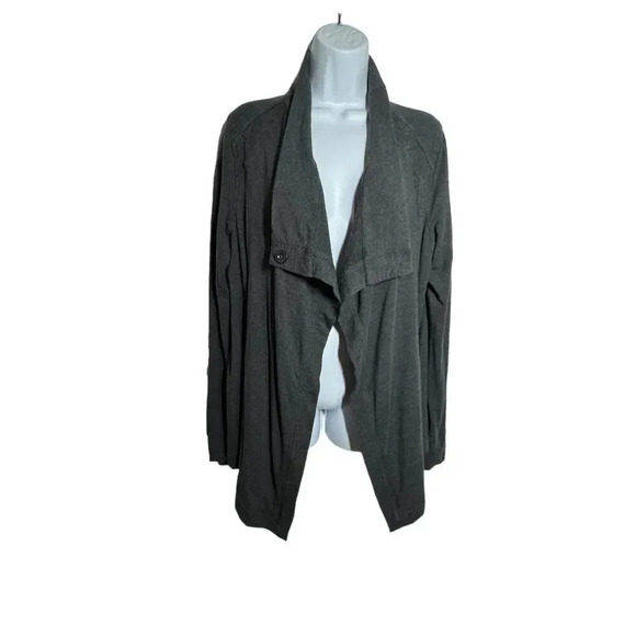 Lululemon Women's Coast Wrap jacket size 8 heathered Dark gray cardigan buttons - Picture 2 of 9